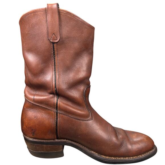 Vintage Unbranded Harley Davidson Brown Soft Toe Western Boots Size 9 main image 9